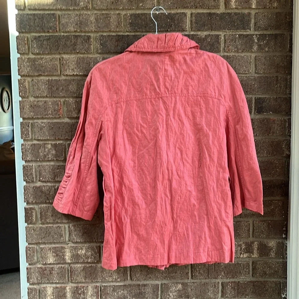 TravelSmith Women's metallic cotton nylon blend Pink Jacket size medium - Picture 3 of 9